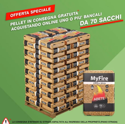 Pellet MyFire ExtraWhite A1 EnPlus 70 Sacchi da 15 Kg