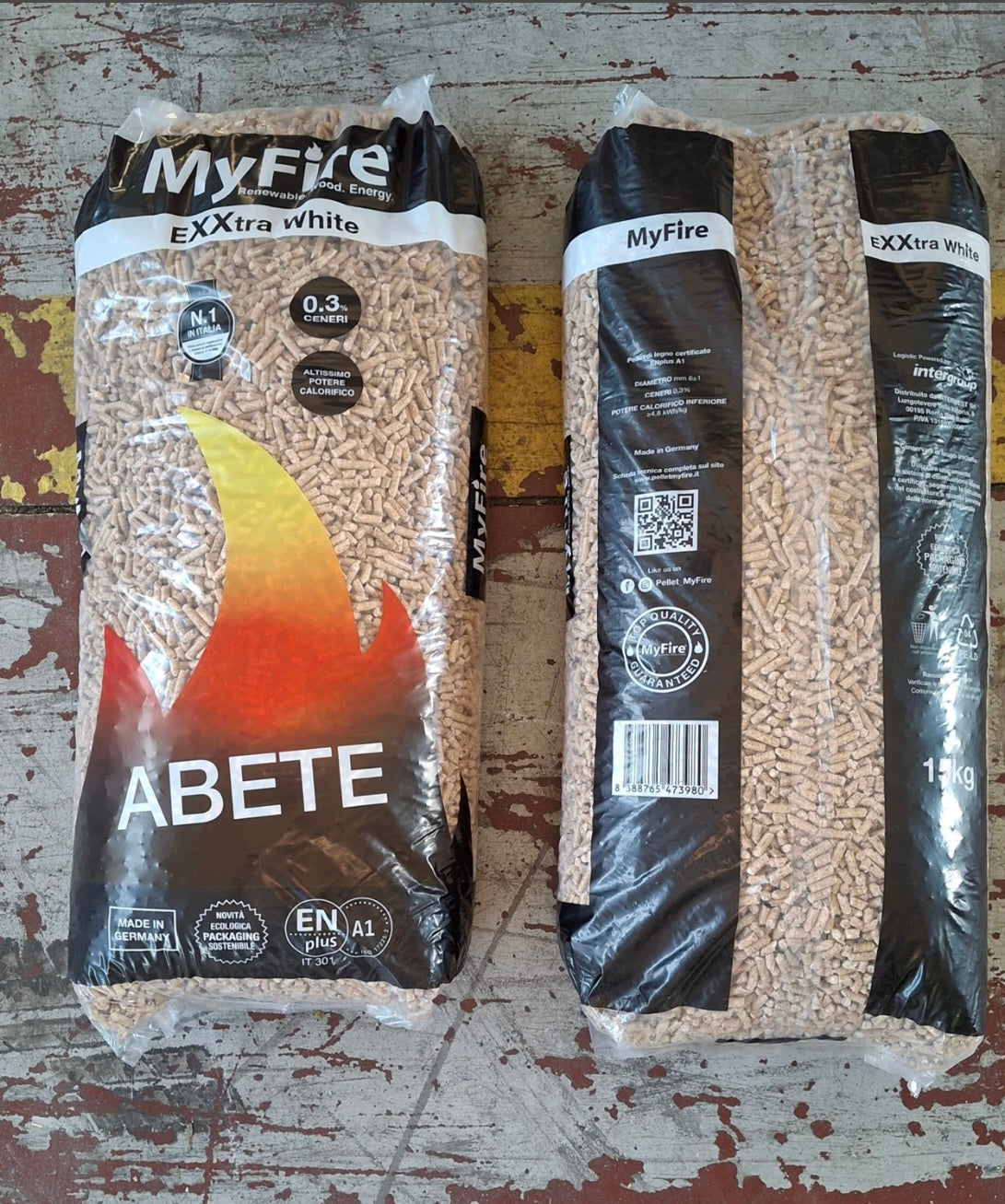 Pellet MyFire ExtraWhite A1 EnPlus 70 Sacchi da 15 Kg