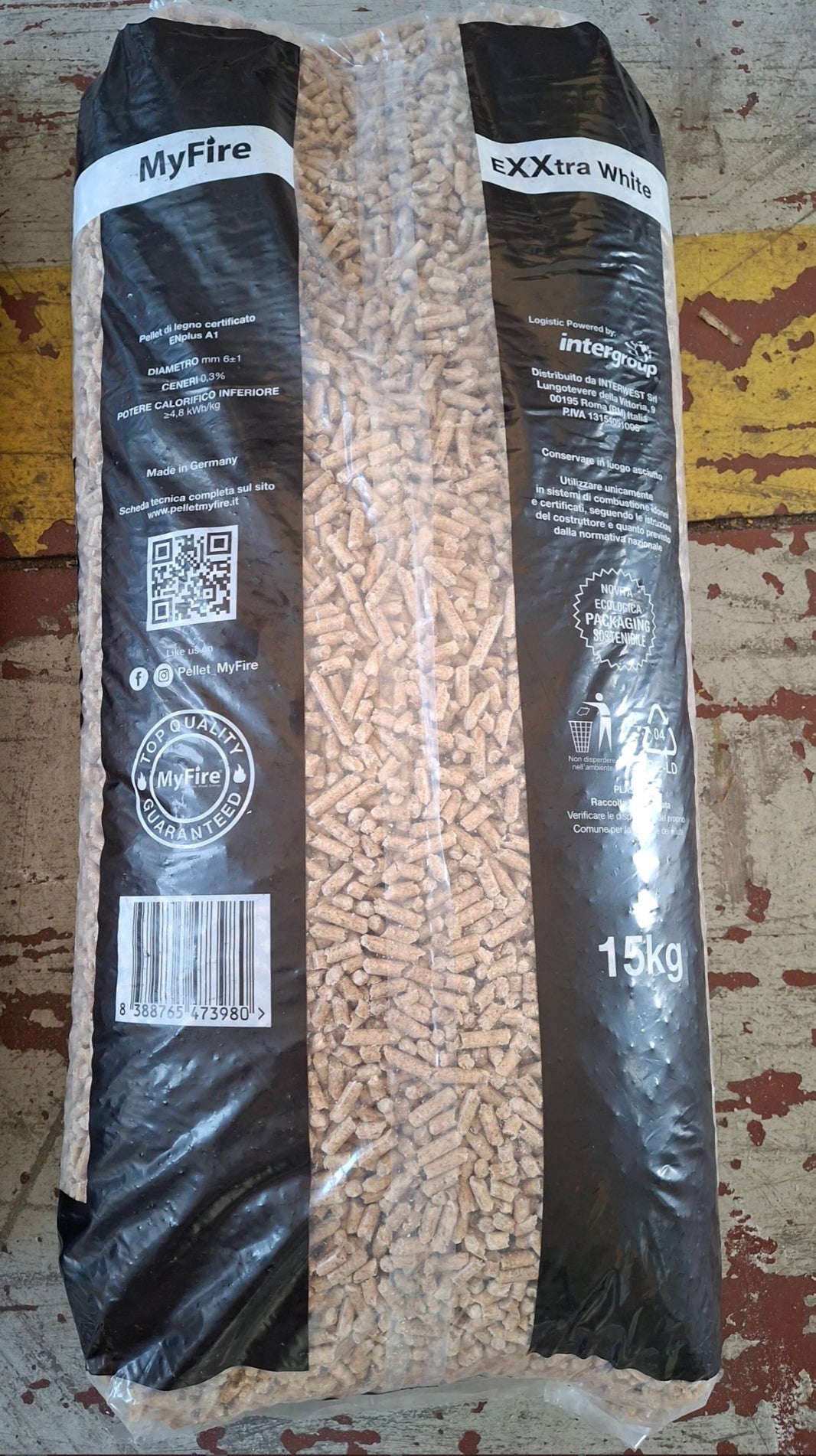 Pellet MyFire ExtraWhite A1 EnPlus 70 Sacchi da 15 Kg