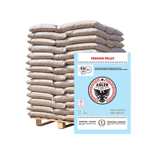 Bancale da 70 sacchi 15 Kg pellet di faggio e abete – PELLET ADLER A1 HR021